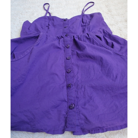 OP purple button down top with pockets - Picture 4 of 8